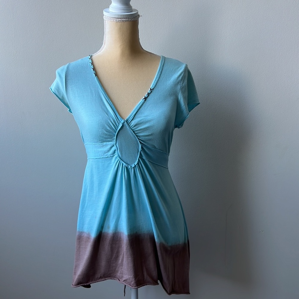 Green Dragon Boho Baby Doll Y2K Milkmaid Top Yoga Inspired 90’s chic Size Medium